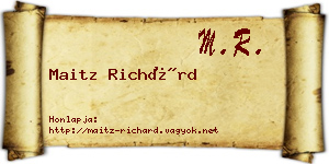 Maitz Richárd névjegykártya