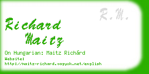 richard maitz business card